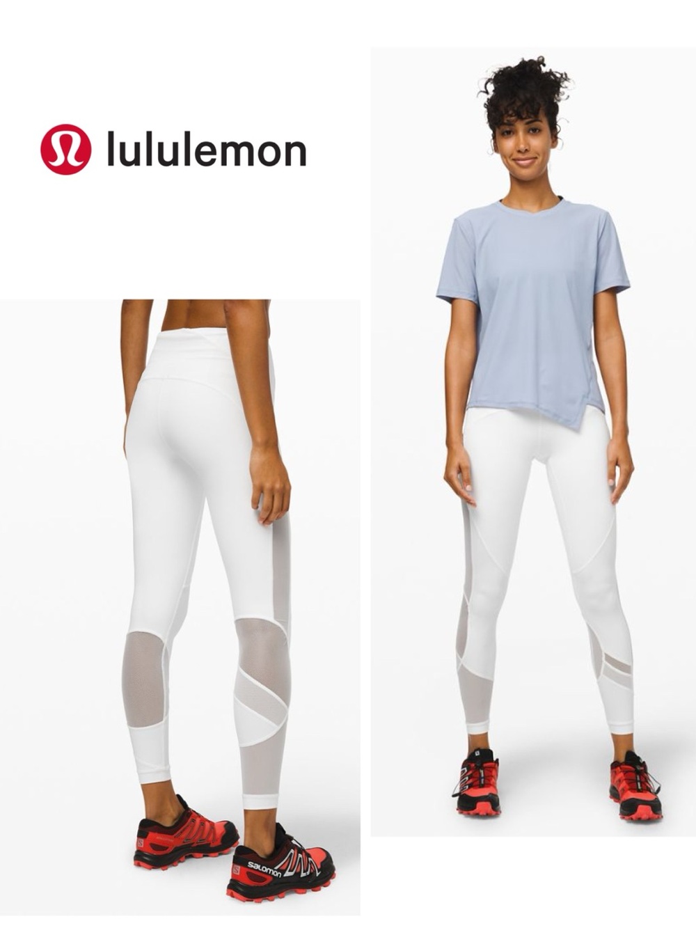 lululemon Clear the Court High-Rise Tights white Leggings with Mesh Insets